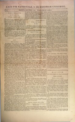 Gazette nationale, ou le moniteur universel (Le moniteur universel) Dienstag 4. Januar 1791