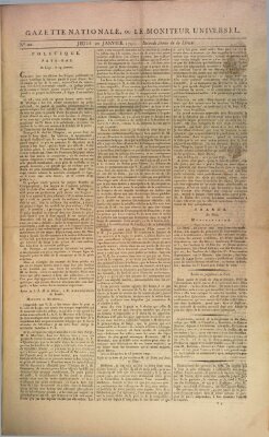 Gazette nationale, ou le moniteur universel (Le moniteur universel) Donnerstag 20. Januar 1791