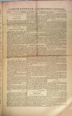 Gazette nationale, ou le moniteur universel (Le moniteur universel) Samstag 22. Januar 1791