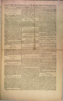 Gazette nationale, ou le moniteur universel (Le moniteur universel) Freitag 25. Februar 1791