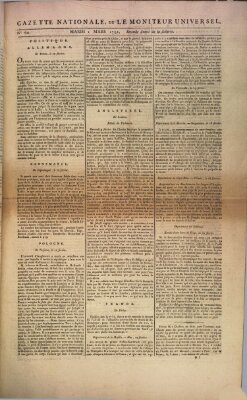 Gazette nationale, ou le moniteur universel (Le moniteur universel) Dienstag 1. März 1791