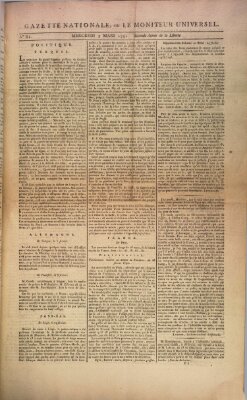 Gazette nationale, ou le moniteur universel (Le moniteur universel) Mittwoch 2. März 1791