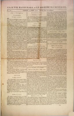 Gazette nationale, ou le moniteur universel (Le moniteur universel) Samstag 12. März 1791