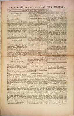 Gazette nationale, ou le moniteur universel (Le moniteur universel) Montag 14. März 1791