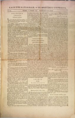 Gazette nationale, ou le moniteur universel (Le moniteur universel) Dienstag 15. März 1791