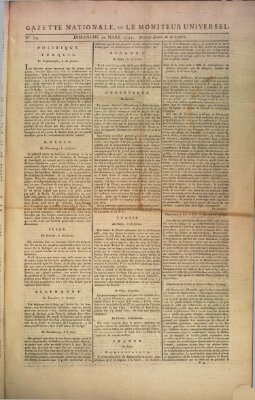 Gazette nationale, ou le moniteur universel (Le moniteur universel) Sonntag 20. März 1791