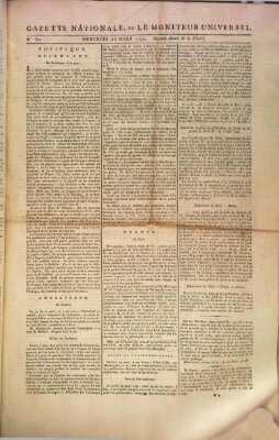 Gazette nationale, ou le moniteur universel (Le moniteur universel) Mittwoch 23. März 1791