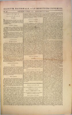 Gazette nationale, ou le moniteur universel (Le moniteur universel) Freitag 8. April 1791