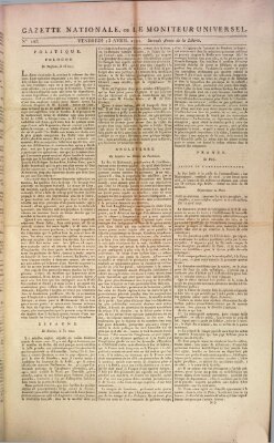 Gazette nationale, ou le moniteur universel (Le moniteur universel) Freitag 15. April 1791