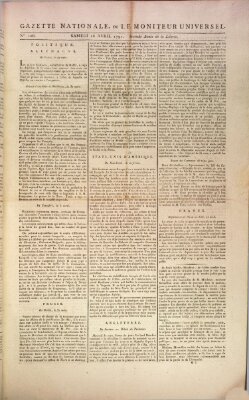 Gazette nationale, ou le moniteur universel (Le moniteur universel) Samstag 16. April 1791