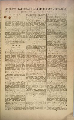 Gazette nationale, ou le moniteur universel (Le moniteur universel) Montag 25. April 1791