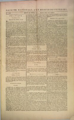 Gazette nationale, ou le moniteur universel (Le moniteur universel) Donnerstag 28. April 1791