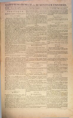 Gazette nationale, ou le moniteur universel (Le moniteur universel) Samstag 4. Juli 1795