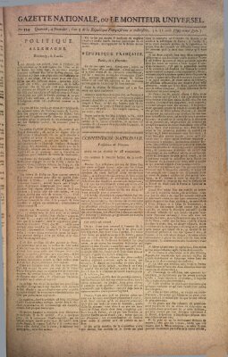 Gazette nationale, ou le moniteur universel (Le moniteur universel) Freitag 21. August 1795