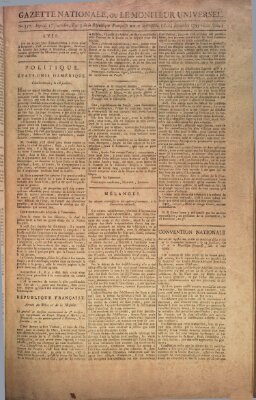 Gazette nationale, ou le moniteur universel (Le moniteur universel) Sonntag 13. September 1795