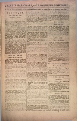 Gazette nationale, ou le moniteur universel (Le moniteur universel) Samstag 19. September 1795