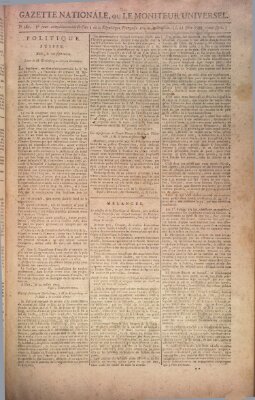 Gazette nationale, ou le moniteur universel (Le moniteur universel) Montag 21. September 1795