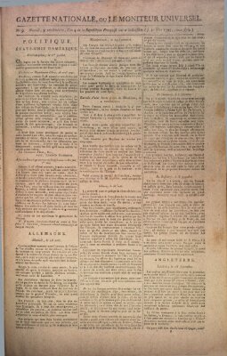 Gazette nationale, ou le moniteur universel (Le moniteur universel) Donnerstag 1. Oktober 1795