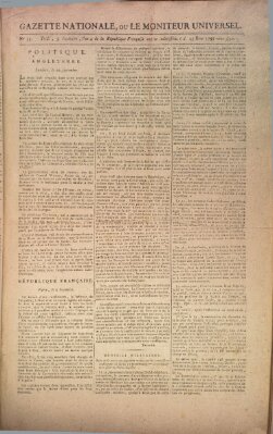 Gazette nationale, ou le moniteur universel (Le moniteur universel) Sonntag 25. Oktober 1795