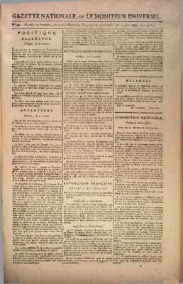 Gazette nationale, ou le moniteur universel (Le moniteur universel) Sonntag 1. November 1795