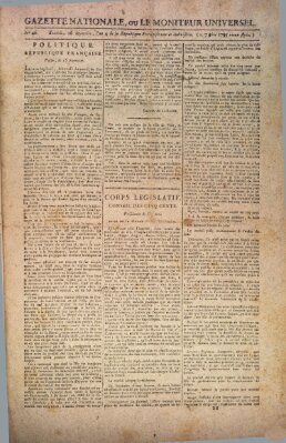 Gazette nationale, ou le moniteur universel (Le moniteur universel) Samstag 7. November 1795