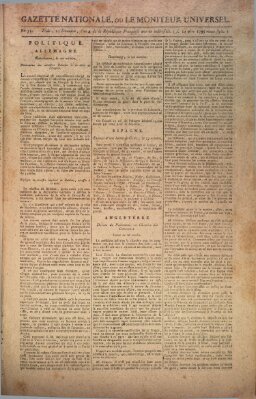 Gazette nationale, ou le moniteur universel (Le moniteur universel) Samstag 14. November 1795