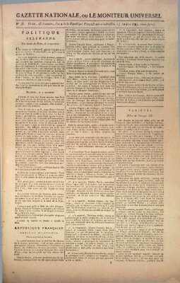 Gazette nationale, ou le moniteur universel (Le moniteur universel) Donnerstag 19. November 1795