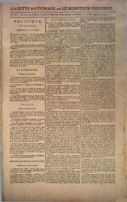 Gazette nationale, ou le moniteur universel (Le moniteur universel) Donnerstag 3. Dezember 1795