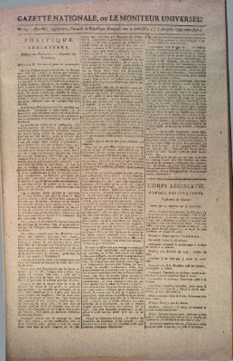 Gazette nationale, ou le moniteur universel (Le moniteur universel) Samstag 5. Dezember 1795