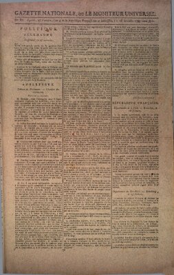 Gazette nationale, ou le moniteur universel (Le moniteur universel) Freitag 18. Dezember 1795