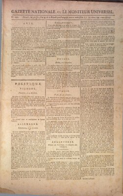 Gazette nationale, ou le moniteur universel (Le moniteur universel) Donnerstag 31. Dezember 1795