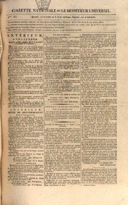 Gazette nationale, ou le moniteur universel (Le moniteur universel) Sonntag 3. August 1800