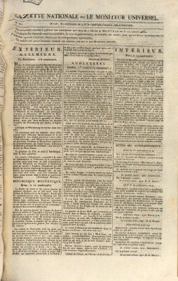 Gazette nationale, ou le moniteur universel (Le moniteur universel) Sonntag 12. Oktober 1800