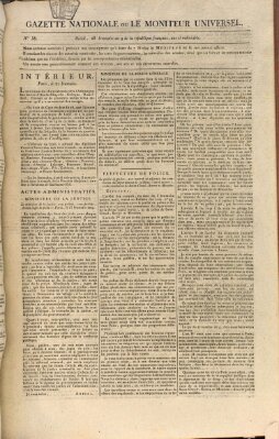 Gazette nationale, ou le moniteur universel (Le moniteur universel) Mittwoch 19. November 1800