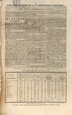 Gazette nationale, ou le moniteur universel (Le moniteur universel) Freitag 21. November 1800