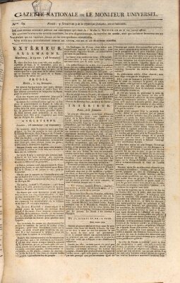 Gazette nationale, ou le moniteur universel (Le moniteur universel) Sonntag 30. November 1800