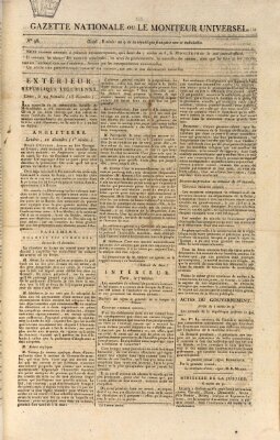 Gazette nationale, ou le moniteur universel (Le moniteur universel) Montag 29. Dezember 1800