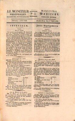 Le Moniteur westphalien = Westphälischer Moniteur (Le Moniteur westphalien) Donnerstag 7. April 1808