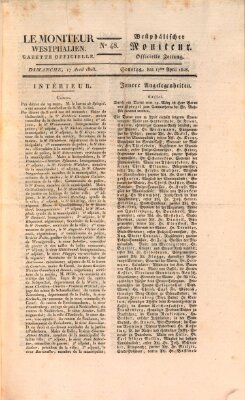 Le Moniteur westphalien = Westphälischer Moniteur (Le Moniteur westphalien) Sonntag 17. April 1808