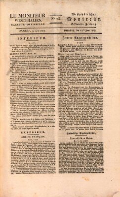 Le Moniteur westphalien = Westphälischer Moniteur (Le Moniteur westphalien) Dienstag 14. Juni 1808