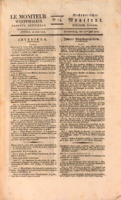 Le Moniteur westphalien = Westphälischer Moniteur (Le Moniteur westphalien) Donnerstag 16. Juni 1808