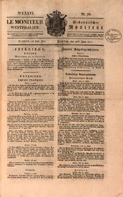 Le Moniteur westphalien = Westphälischer Moniteur (Le Moniteur westphalien) Dienstag 26. Juni 1810