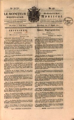 Le Moniteur westphalien = Westphälischer Moniteur (Le Moniteur westphalien) Dienstag 7. August 1810