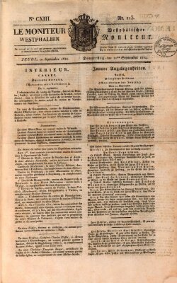 Le Moniteur westphalien = Westphälischer Moniteur (Le Moniteur westphalien) Donnerstag 20. September 1810