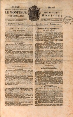 Le Moniteur westphalien = Westphälischer Moniteur (Le Moniteur westphalien) Dienstag 25. September 1810