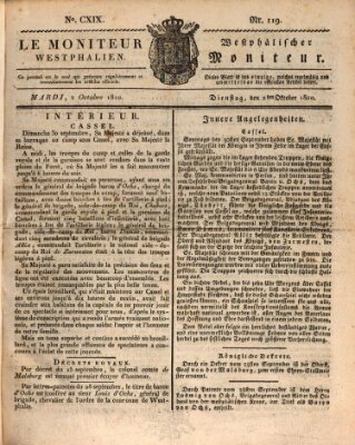 Le Moniteur westphalien = Westphälischer Moniteur (Le Moniteur westphalien) Dienstag 2. Oktober 1810