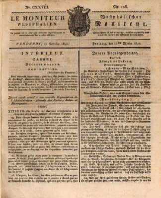 Le Moniteur westphalien = Westphälischer Moniteur (Le Moniteur westphalien) Freitag 12. Oktober 1810