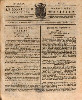 Le Moniteur westphalien = Westphälischer Moniteur (Le Moniteur westphalien) Samstag 20. Oktober 1810