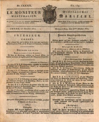 Le Moniteur westphalien = Westphälischer Moniteur (Le Moniteur westphalien) Donnerstag 25. Oktober 1810