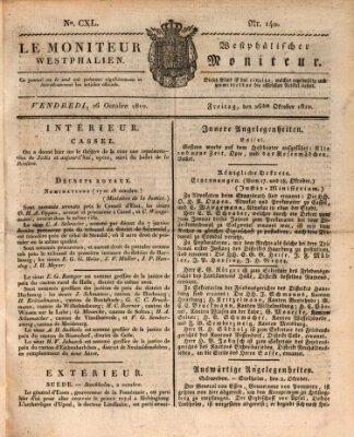 Le Moniteur westphalien = Westphälischer Moniteur (Le Moniteur westphalien) Freitag 26. Oktober 1810